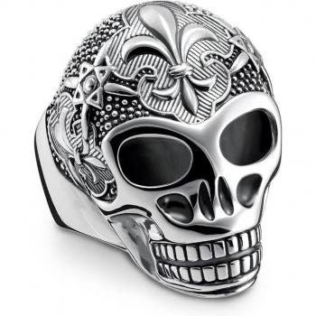 Thomas Sabo Totenkopf Ring mit Lilienmuster