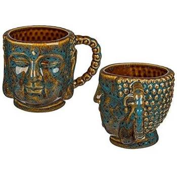 Ootb Thai Buddha Kopf Becher, 12,5 × 10 × 10 cm, bunter Porzellan