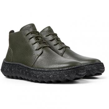 Camper Ground Green Leather Ankle Boots for Men