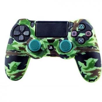FR-TEC PS4 Silikon Skin + Griffe Camouflage Woodland