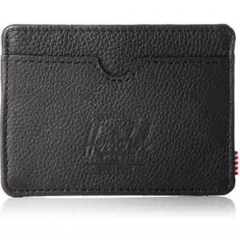 Herschel Charlie Schwarzes Leder-Cardholder Unisex