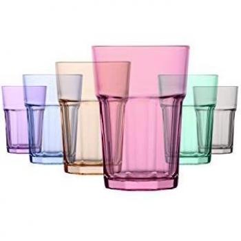 LAV SET 6 VASOS REFRESCO 365CC COLOR.PASTEL