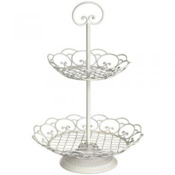 Scroll-Decorated Ivory Cake Holder