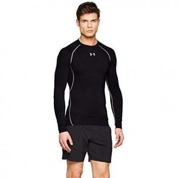 Under Armour T-shirt de compression à manches longues Homme Noir/Acier S