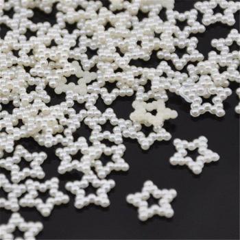 50PCS 12mm Beige Star Shape Half Pearl Flatback Beads for DIY Crafts