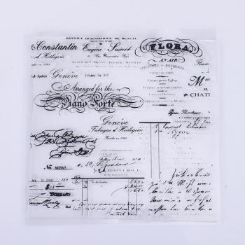 Sello decorativo de silicona con letras y flores