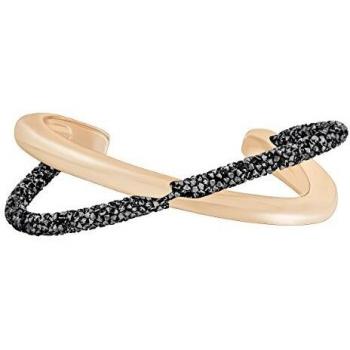 Oro Rosa Crystaldust Cross Bracciale Nero