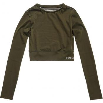 Damesgroen Superdry Crop T-shirt lange mouw, size S