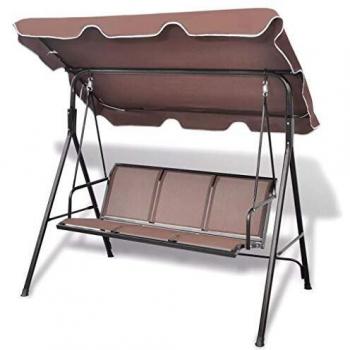 VIDAXL Panchina a Dondolo da Giardino con Baldacchino Caffè 10916