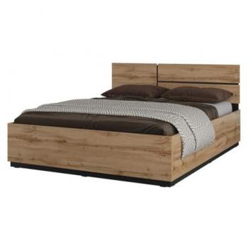 Lit COSY 180x200 Chêne et Noir avec Sommier – Esthétique Naturelle et Confort Exceptionnel