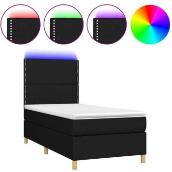 Letto Luminoso con Testiera Boxspring 90x190 cm