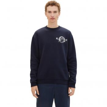 Tom Tailor sudadera azul marino con cuello redondo para hombre
