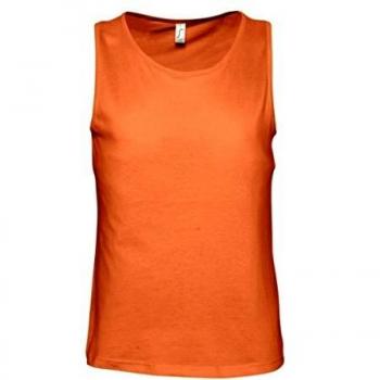 Vibrant Orange Sleeveless Men's Tank – Small