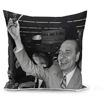 Coussin « Jacques Chirac Swag Vintage Ivré France » – Housse 40 × 40 cm