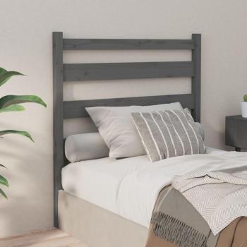 Testiera Letto in Legno Massello di Pino 81x4x100 cm Grigia