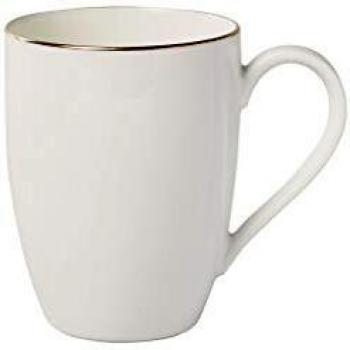 Villeroy & Boch Becher Signature Anmut Gold Becher mit Henkel 0,35 l, Premium Bone Porcelain, Anmut Gold Becher mit Henkel