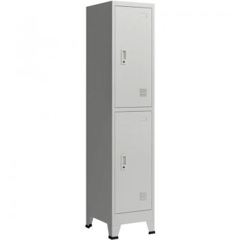 Armoires de Bureau et Chambre en Acier Gris – 2 Portes