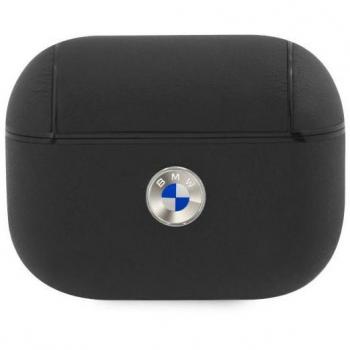Cover in pelle nera con logo BMW per AirPods Pro