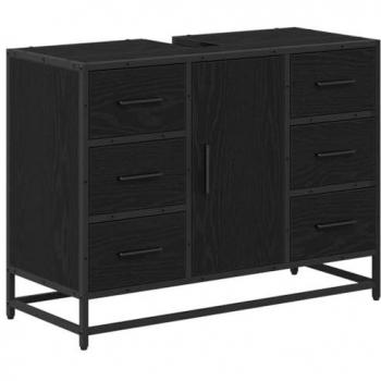 VidaXL Bath Cabinet with Sink – Black Oak, 80x33x60 cm (Engineered Wood)