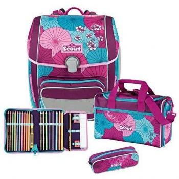Scout Genius Schulranzen Set 4 × Asia Flower