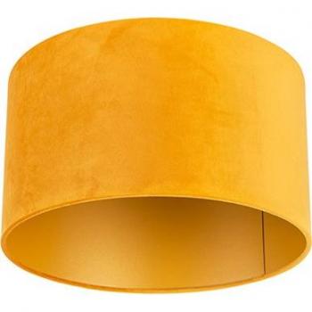 Abat-jour ocre velours 35/35/20 doré