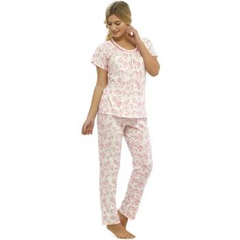 Walter Grange Ladies' Floral Pyjama Ensemble – Pink Jersey,