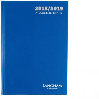 Langham Ryman A5 Weekly Diary – 2018–2019 Mid‑Year (Blue)