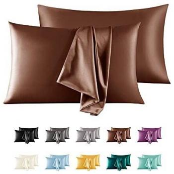 Silk Pillowcase Set, 2 Pack Soft Smooth Pillow Covers for Hair and Skin