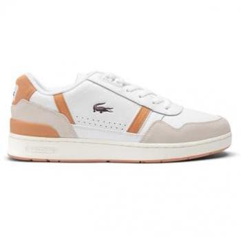 Baskets Lacoste T-Clip rétro blanc/marron