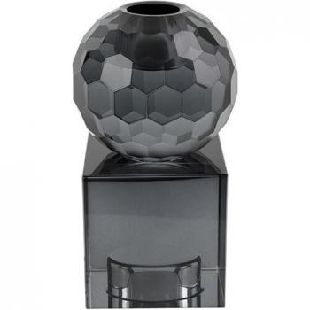 Präsentzeit Kerzenhalter aus Glas schwarz/grau 12,5 H x 5,9 B x 5,9 T cm