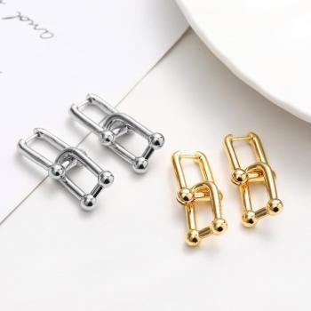 Orecchini in argento 925 a forma di U doppia, regalo elegante per feste