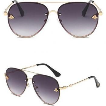 Classic Women's Metal Oval Frame Driving Sunglasses