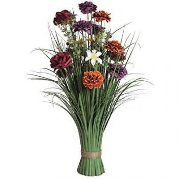 Mixed Rose and Carnation Silk Floral Arrangement 70cm