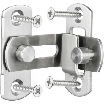 Loquet de porte à angle droit 90°, verrou coulissant, boulon de baril avec vis, 5 pièces