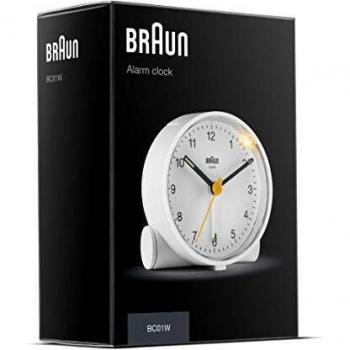 BC01W Braun Orologio da Tavolo Sveglia Crescendo e Snooze