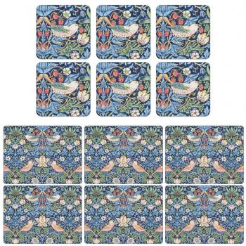 Blue Pimpernel Strawberry Thief Tableware Protection Pack (6)