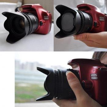 Filtre et capuchon d'objectif 52mm avec pétales de fleur pour Nikon, Canon, Sony