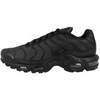 Nike Air Max Plus TN Leather Sneakers, Men's, Triple Black, Size 13 US