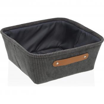 Cesta de Almacenamiento Poliester Plata 32x32x13.5 cm