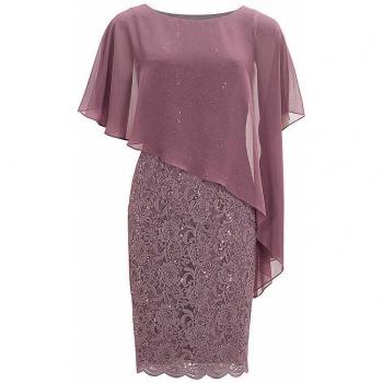 SWING Pailletten Cocktailkleid Beere 44