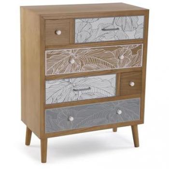 Cómoda PALM GREY de Madera MDF y Abeto con 6 cajones