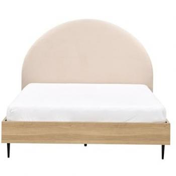 Modern 4ft6 Double Headboard – Beliani, Beige Bouclé Millay