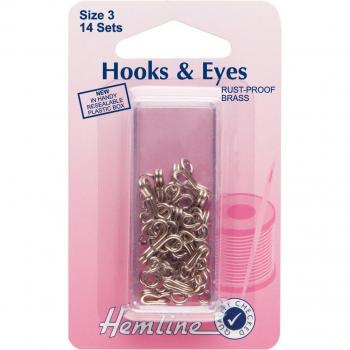 Hemline Hook and Eye Fasteners in Silver