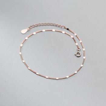 Joya Tobillera en Plata de Ley 925 con Bulbo Pie Rosa 21 cm