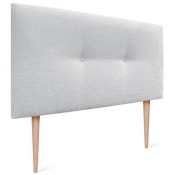 Cabecero de Cama Tapizado en Lana Natural con Botones y Patas, 110x105cm