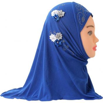 Foulard à fleurs pour petites filles, hijab Al Amira pour enfants de 2 à 7 ans