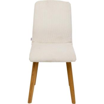 Chaise en velours côtelé blanc