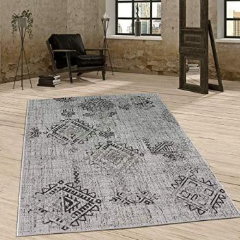Rechteckiger Vintage Teppich mit Rautenmuster
