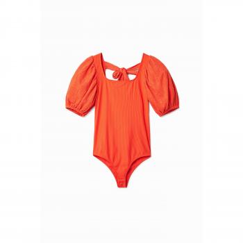Body Naranja de Desigual con mangas abullonadas