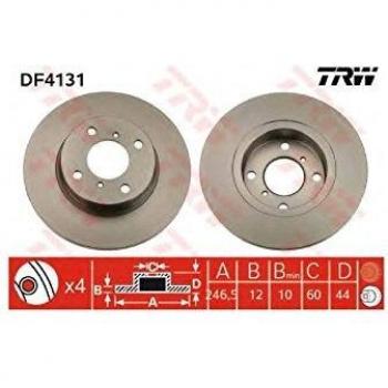 Disque de frein TRW DF4131 avant, plein, jeu de 2 disques